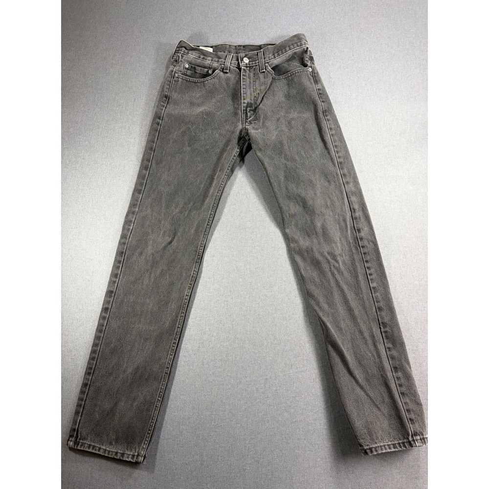 Levis 505 Regular Fit Straight Leg Jeans Mens 32x36 Faded Black Denim 505-0260
